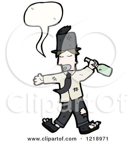 Cartoon of a Speaking Drunk Man - Royalty Free Vector Illustration by lineartestpilot