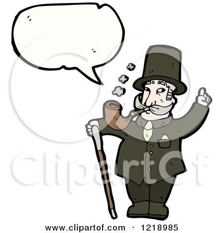 Cartoon of a Speaking Businessman - Royalty Free Vector Illustration by lineartestpilot