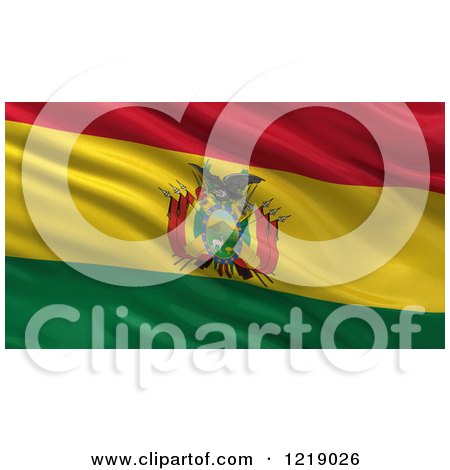 Clipart of a 3d Waving Flag of Bolivia with Rippled Fabric - Royalty Free Illustration by stockillustrations