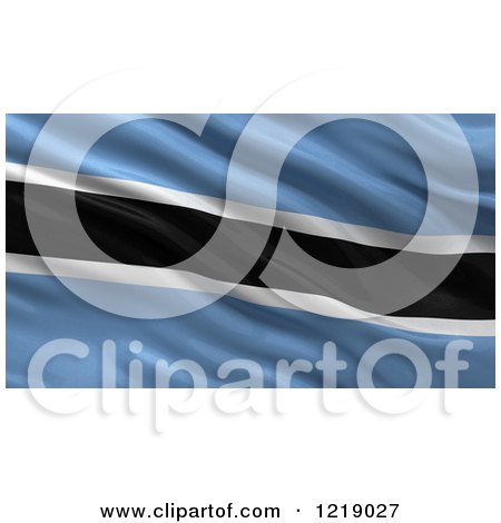 Clipart of a 3d Waving Flag of Botswana with Rippled Fabric - Royalty Free Illustration by stockillustrations