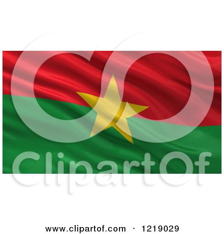 Clipart of a 3d Waving Flag of Burkina Faso with Rippled Fabric - Royalty Free Illustration by stockillustrations