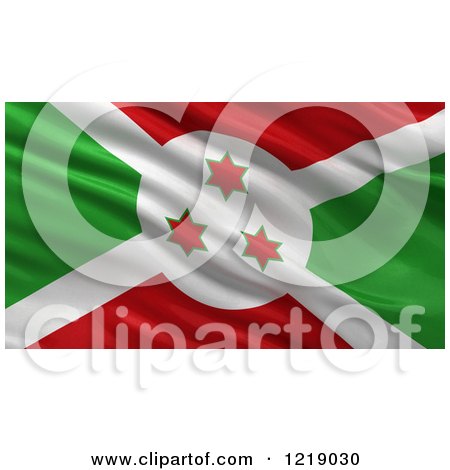 Clipart of a 3d Waving Flag of Burundi with Rippled Fabric - Royalty Free Illustration by stockillustrations