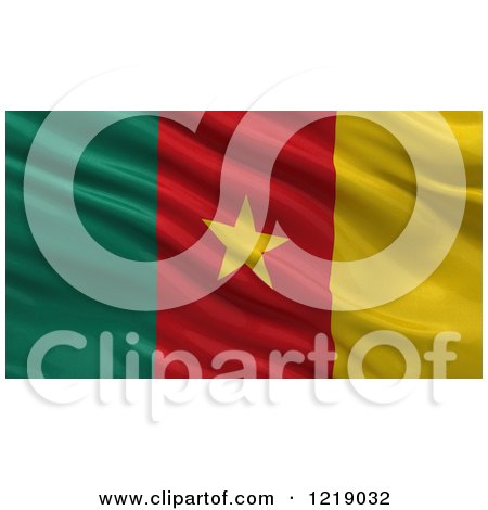 Clipart of a 3d Waving Flag of Cameroon with Rippled Fabric - Royalty Free Illustration by stockillustrations
