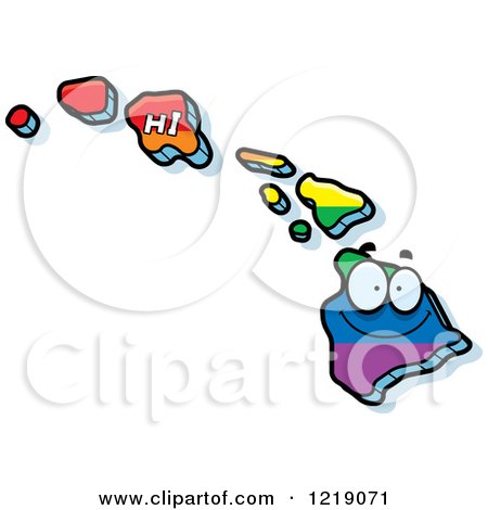 Clipart of a Gay Rainbow State of Hawaii Character - Royalty Free Vector Illustration by Cory Thoman