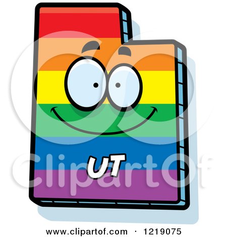 Clipart of a Gay Rainbow State of Utah Character - Royalty Free Vector Illustration by Cory Thoman