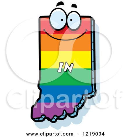 Clipart of a Gay Rainbow State of Indiana Character - Royalty Free Vector Illustration by Cory Thoman
