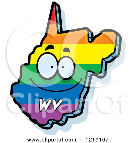 Clipart of a Gay Rainbow State of West Virginia Character - Royalty Free Vector Illustration by Cory Thoman