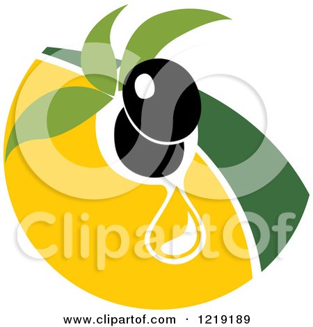 Clipart of a Black Olive and Oil Design 3 - Royalty Free Vector Illustration by Vector Tradition SM
