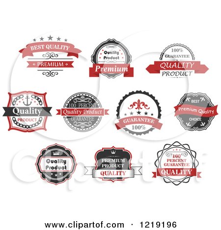 Clipart of Retail Quality Labels with Sample Text 3 - Royalty Free Vector Illustration by Vector Tradition SM