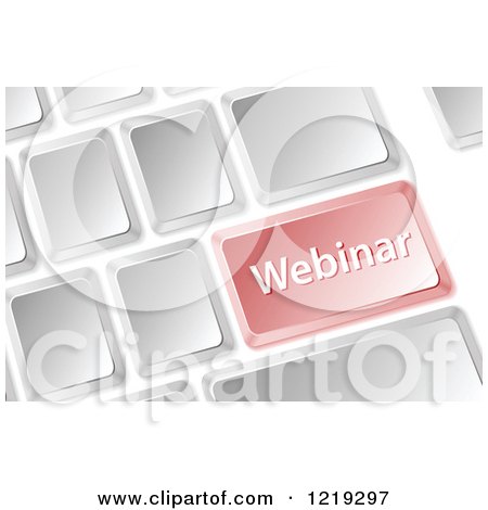 Clipart of a Computer Keyboard with a Red Webinar Button - Royalty Free Vector Illustration by Andrei Marincas