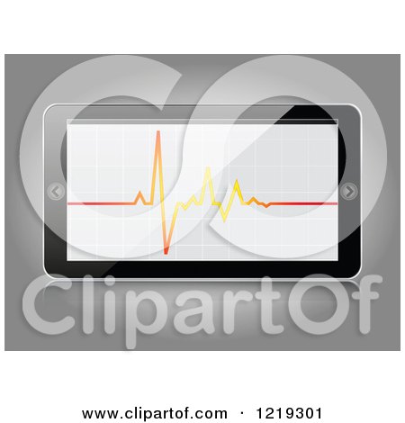Clipart of a 3d Smartphone with a Cardiogram - Royalty Free Vector Illustration by Andrei Marincas