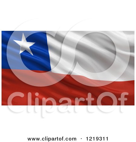 Clipart of a 3d Waving Flag of Chile with Rippled Fabric - Royalty Free Illustration by stockillustrations