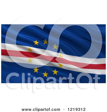Clipart of a 3d Waving Flag of Cape Verde with Rippled Fabric - Royalty Free Illustration by stockillustrations