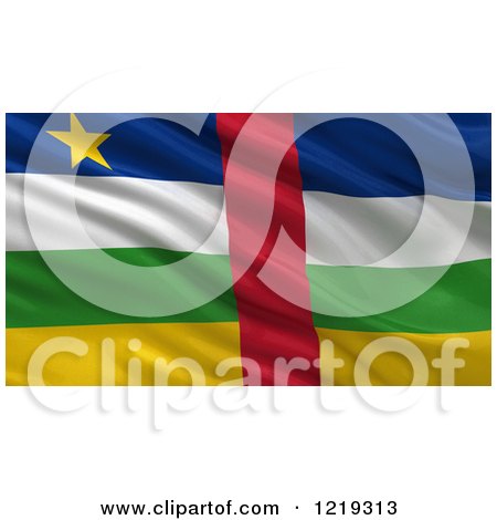 Clipart of a 3d Waving Flag of the Central African Republic with Rippled Fabric - Royalty Free Illustration by stockillustrations