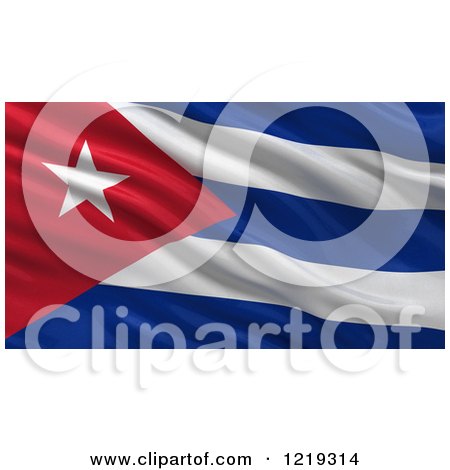 Clipart of a 3d Waving Flag of Cuba with Rippled Fabric - Royalty Free Illustration by stockillustrations