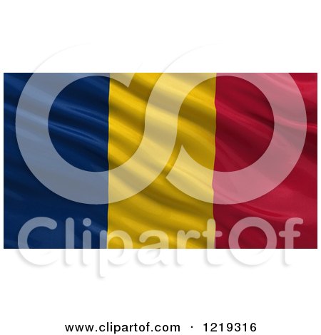 Clipart of a 3d Waving Flag of Chad with Rippled Fabric - Royalty Free Illustration by stockillustrations