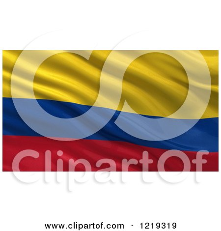 Clipart of a 3d Waving Flag of Colombia with Rippled Fabric - Royalty Free Illustration by stockillustrations