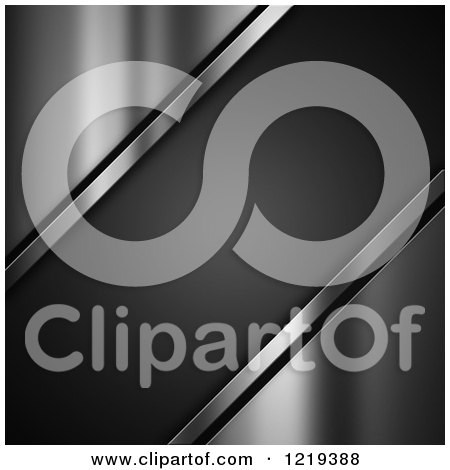 Clipart of a 3d Metal Background with a Diagonal Panel Through Shiny Silver - Royalty Free Illustration by KJ Pargeter