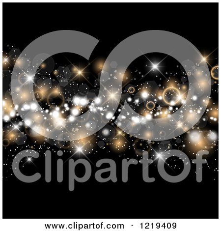 Clipart of Bokeh Stars And Flares on Black - Royalty Free Illustration by KJ Pargeter