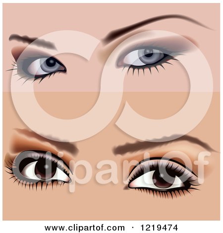 Clipart of Female Eyes with Makeup 2 - Royalty Free Vector Illustration by dero
