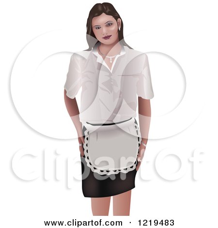 Clipart of a Waitress - Royalty Free Vector Illustration by dero