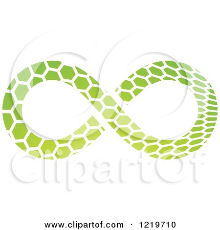 Clipart of a Green Patterned Infinity Symbol - Royalty Free Vector Illustration by cidepix