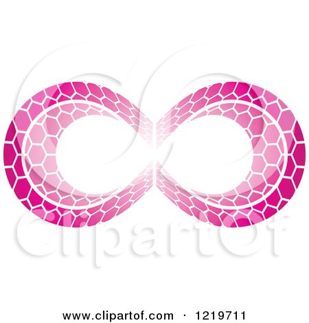 Clipart of a Pink Patterned Infinity Symbol 2 - Royalty Free Vector Illustration by cidepix