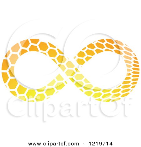 Clipart of an Orange Patterned Infinity Symbol - Royalty Free Vector Illustration by cidepix