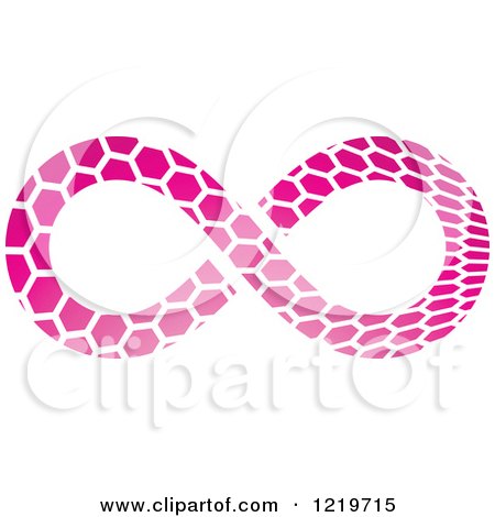 Clipart of a Pink Patterned Infinity Symbol - Royalty Free Vector Illustration by cidepix