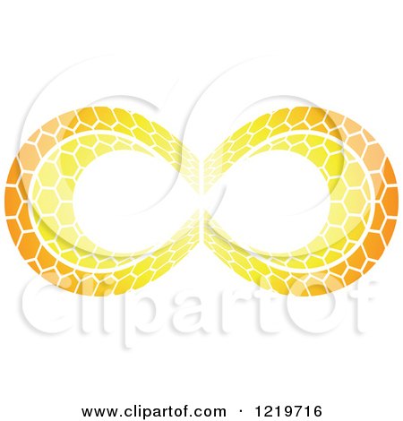 Clipart of an Orange Patterned Infinity Symbol 2 - Royalty Free Vector Illustration by cidepix