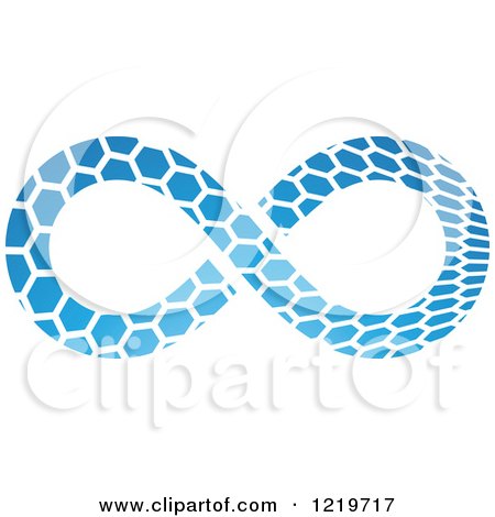 Clipart of a Blue Patterned Infinity Symbol - Royalty Free Vector Illustration by cidepix
