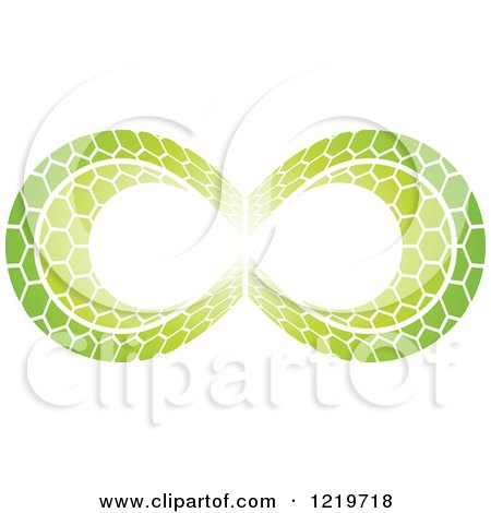 Clipart of a Green Patterned Infinity Symbol 2 - Royalty Free Vector Illustration by cidepix