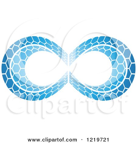 Clipart of a Blue Patterned Infinity Symbol 2 - Royalty Free Vector Illustration by cidepix