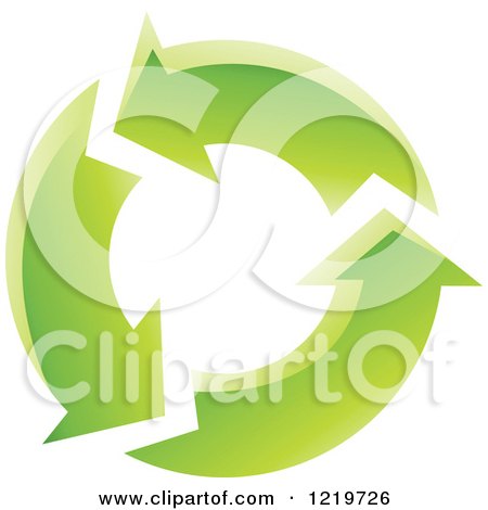Clipart of a Circle of Green Arrows - Royalty Free Vector Illustration by cidepix