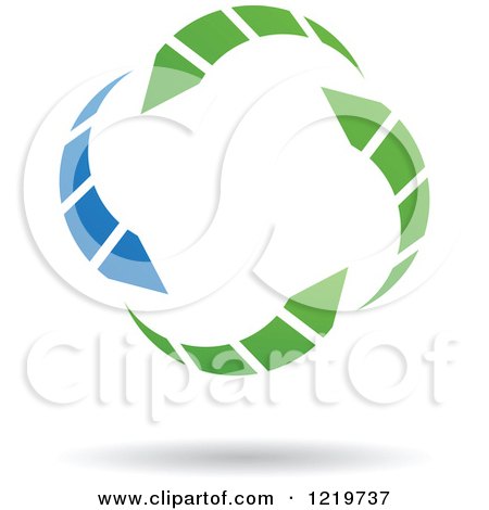 Clipart of a Green and Blue Circling Arrow Icon - Royalty Free Vector Illustration by cidepix