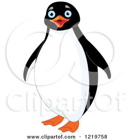 Clipart of a Cute Happy Penguin - Royalty Free Vector Illustration by Pushkin