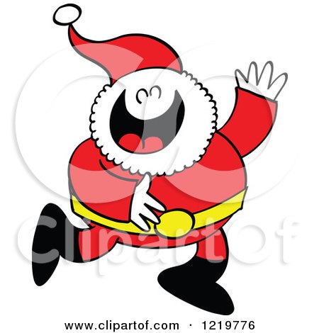 Clipart of a Jolly Santa Claus Laughing - Royalty Free Vector Illustration by Zooco