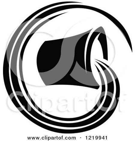 Clipart of a Black and White Astrology Aquarious Jug Zodiac Star Sign - Royalty Free Vector Illustration by cidepix