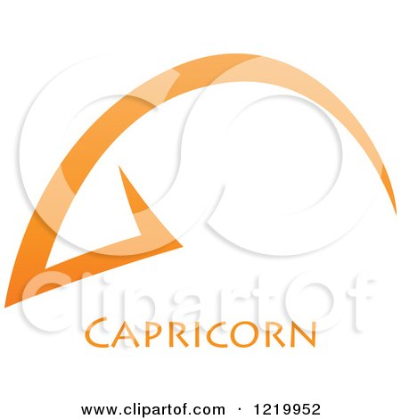 Clipart of an Orange Astrology Capricorn Sea Goat Zodiac Star Sign - Royalty Free Vector Illustration by cidepix