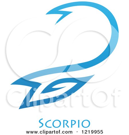Clipart of a Blue Astrology Scorpio Scorpion Zodiac Star Sign - Royalty Free Vector Illustration by cidepix