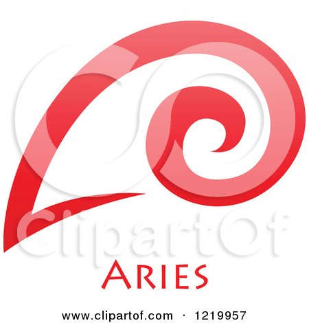 Clipart of a Red Astrology Aries Ram Zodiac Star Sign - Royalty Free Vector Illustration by cidepix