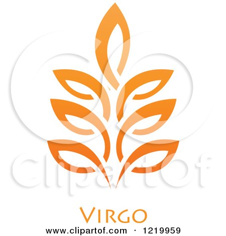 Clipart of an Orange Astrology Virgo Zodiac Star Sign - Royalty Free Vector Illustration by cidepix