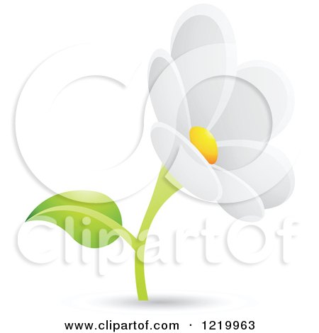 Clipart of a White Daisy Flower - Royalty Free Vector Illustration by cidepix