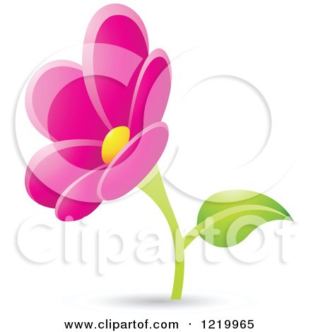 Clipart of a Magenta Daisy Flower - Royalty Free Vector Illustration by cidepix