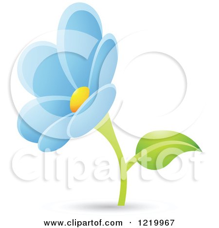 Clipart of a Light Blue Daisy Flower - Royalty Free Vector Illustration by cidepix