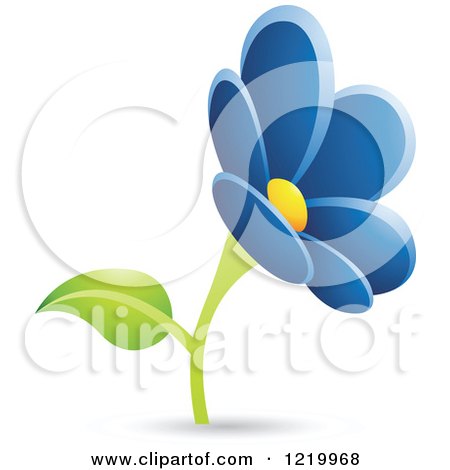 Clipart of a Dark Blue Daisy Flower - Royalty Free Vector Illustration by cidepix