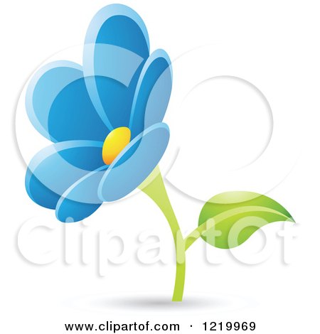 Clipart of a Blue Daisy Flower - Royalty Free Vector Illustration by cidepix