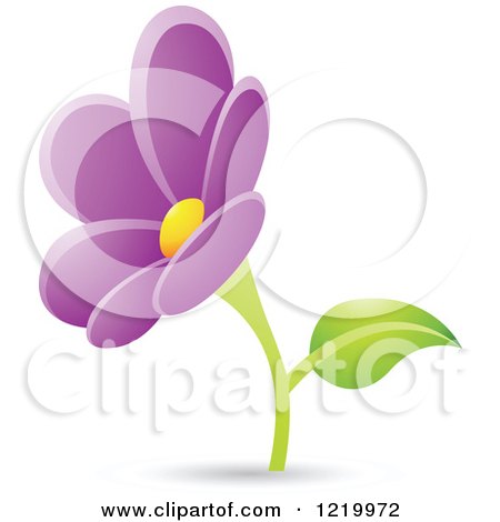 Clipart of a Purple Daisy Flower - Royalty Free Vector Illustration by cidepix