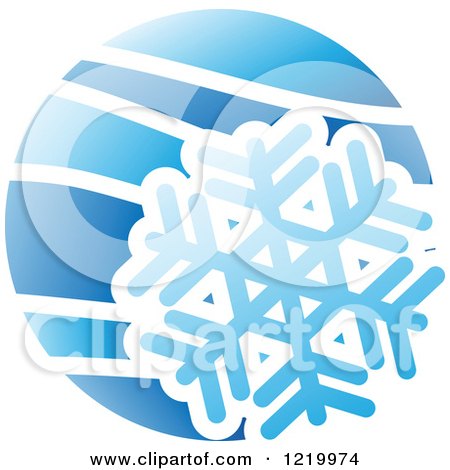 Clipart of a Blue Snowflake Winter Icon - Royalty Free Vector Illustration by cidepix