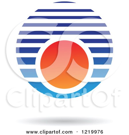 Clipart of a Blue and Orange Sphere 2 - Royalty Free Vector Illustration by cidepix